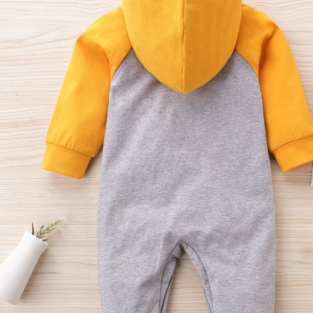 Baby LIL BRO Letter Striped Hooded Jumpsuit - Picture 3 of 7
